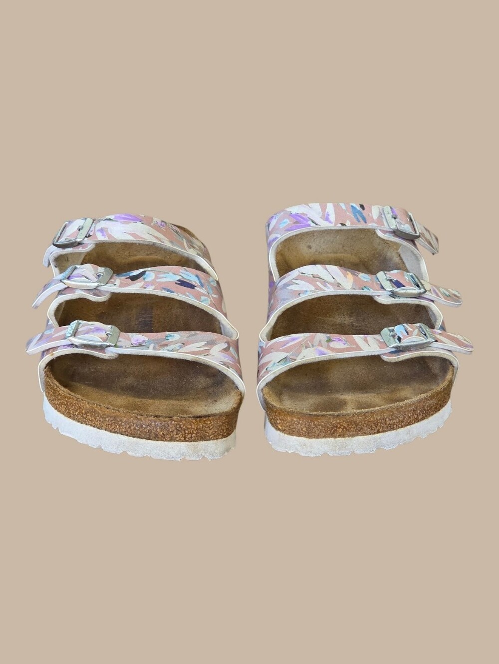 Floral Birkenstocks Germany Florida Fresh Crystal Rose Comfort Sandal 40 9 9.5 - Picture 5 of 10
